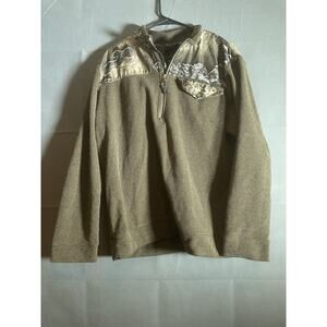 Realtree Pullover Sweater Mens Large RT Escape Camo Half Zip Hunting Outdoor